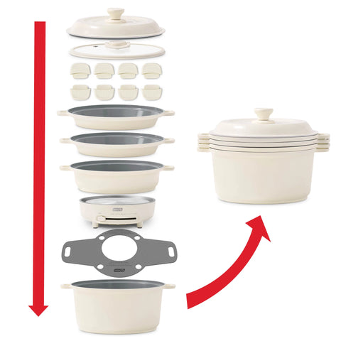 Stacks Ceramic Cookware Set with Electric Burner