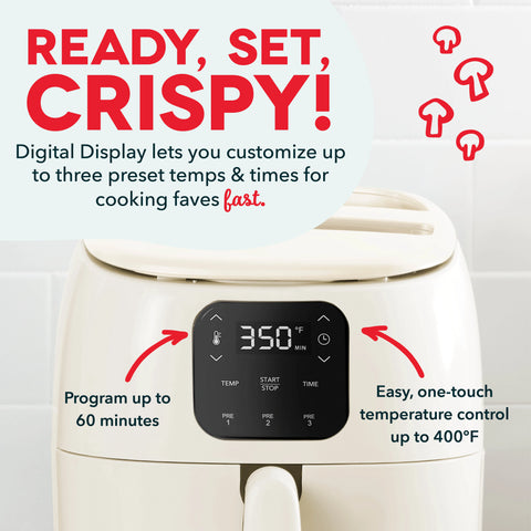 Ceramic Nonstick Tasti-Crisp Digital Air Fryer 2.6 Qt.
