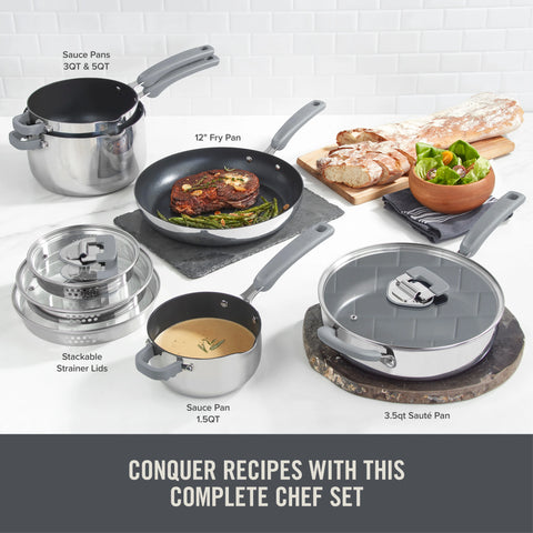 Zakarian by Dash Trupro 10PC Stainless Steel Cookware Set