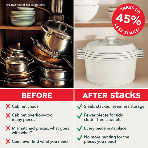 Stacks Ceramic Cookware Set with Electric Burner