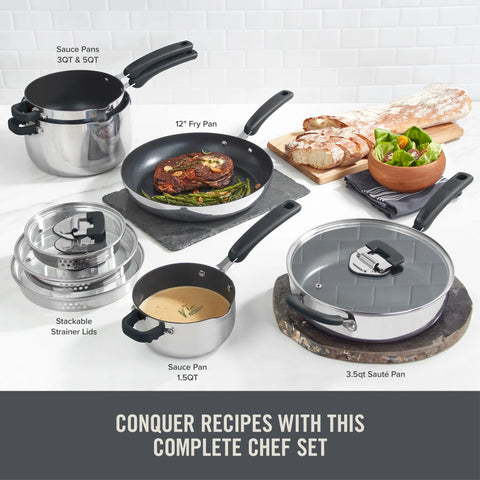 Zakarian by Dash Trupro 10PC Stainless Steel Cookware Set