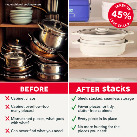 Stacks Ceramic Cookware Set with Electric Burner