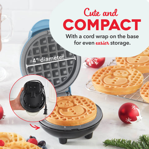 Ceramic Nonstick Snowman Mini Waffle Maker
