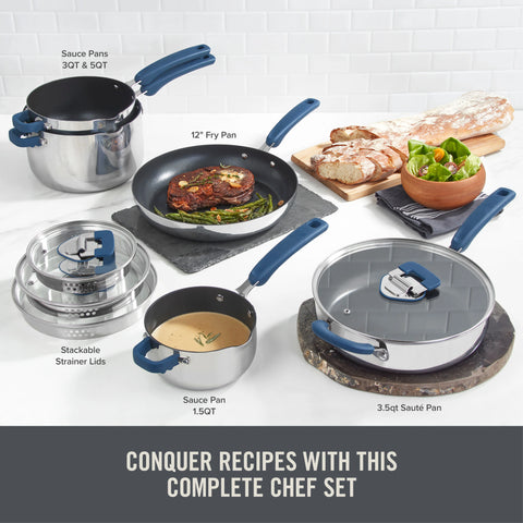 Zakarian by Dash Trupro 10PC Stainless Steel Cookware Set